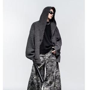 Cardigan en tricot à capuche simple et polyvalent, style décontracté automne-hiver, ample, <span class=keywords><strong>chaud</strong></span> et épais - Product Image 4