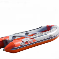 Bateau pneumatique pliable 3.8 avec accessoires complets, y compris pompe, sac et kit de réparation.