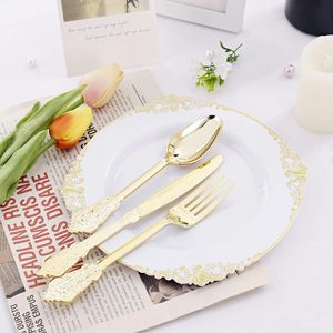 Assiettes jetables en plastique PS transparentes de couleur personnalisée, écologiques, compatibles lave-vaisselle, design moderne et luxueux pour les événements festifs - Product Image 4