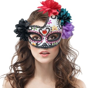 Masque <span class=keywords><strong>de</strong></span> mascarade pour femme, masque <span class=keywords><strong>de</strong></span> nuit mexicain du Jour des Morts, masque <span class=keywords><strong>de</strong></span> tête <span class=keywords><strong>de</strong></span> mort en sucre, accessoire <span class=keywords><strong>de</strong></span> déguisement pour fête mexicaine - Product Image 1