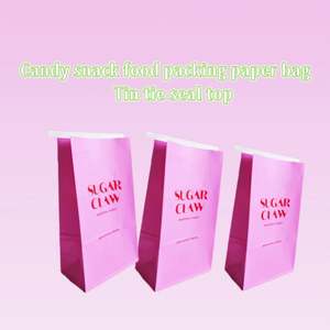 Sacs à Popcorn Personnalisés avec Logo Imprimé, pour Bonbons et Noix, en Papier Kraft Anti-Graisse avec Fermeture à Lanière pour Fêtes d'Anniversaire d'Enfants - Product Image 5