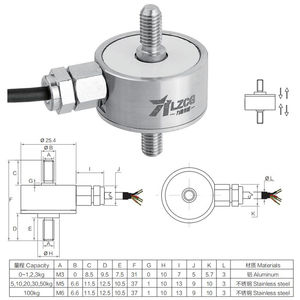 Sensore di Forza a Compressione e Trazione per <span class=keywords><strong>Mini</strong></span> Asta Filettata, Cella di Carico 10/50/200/500N 1kN per Elettronica e Industria 3C - Product Image 2