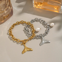 Bracelet en perles au design élégant, sélection de perles d'eau douce, chaîne en acier inoxydable doré, bijoux de poignet ajustables