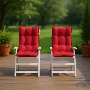 Cojines rojos de tela Oxford para silla con respaldo alto, 100% poliéster, almohadas lumbares, juego de 2 cojines para asiento, extraíbles y lavables - Product Image 2