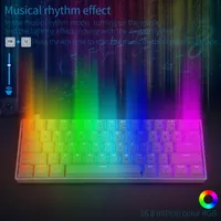 SK61 Keyboard mekanik portabel 60% Gk61, Gateron sakelar optik lampu latar, Keyboard Gaming berkabel portabel untuk PC