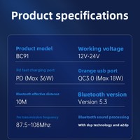 Lecteur MP3 pour voiture diesel, clé USB, musique HIFI sans perte, charge rapide double PD 36W, émetteur FM mains libres, chargeur de téléphone