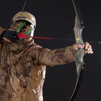 Arc Recourbé en Bois de 60 Pouces, 25~60 Lbs, pour Entraînement au Tir à l'Arc Sportif et Chasse en Extérieur, Ensemble Arc et Flèche Traditionnels