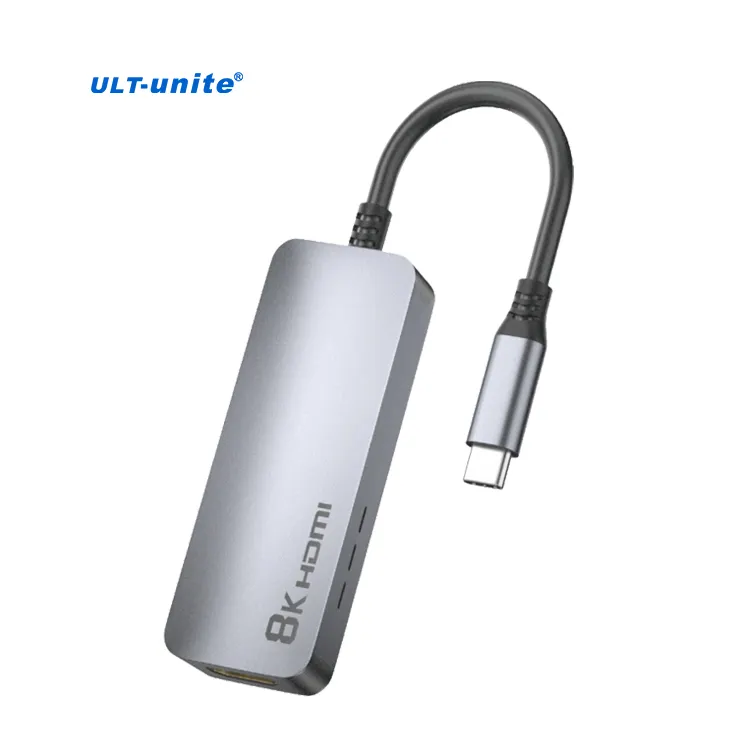 Concentrador USB tipo C ULT-unite a convertidor HDMI 8K 60Hz 4K 120Hz Adaptador USB C a HDMI 9 en 1 Concentrador USB 8 en 1