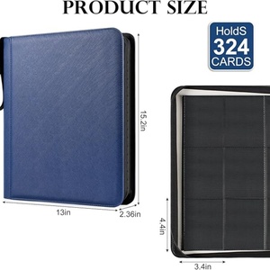 Durable Popular Customized 9 Pocket <b>Card</b> <b>Binder</b> with PP Inner Pages Zipper Premium PU Leather Construction for Collectors - Product Image 1