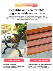Youtai Modern Outdoor Furniture Park Seat Patio Long Wood Garden Bench
