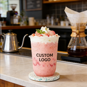 Gobelets à dessert en PP transparent à paroi simple de 34 oz (500 ml) de 90 mm, personnalisables et jetables - Product Image 4