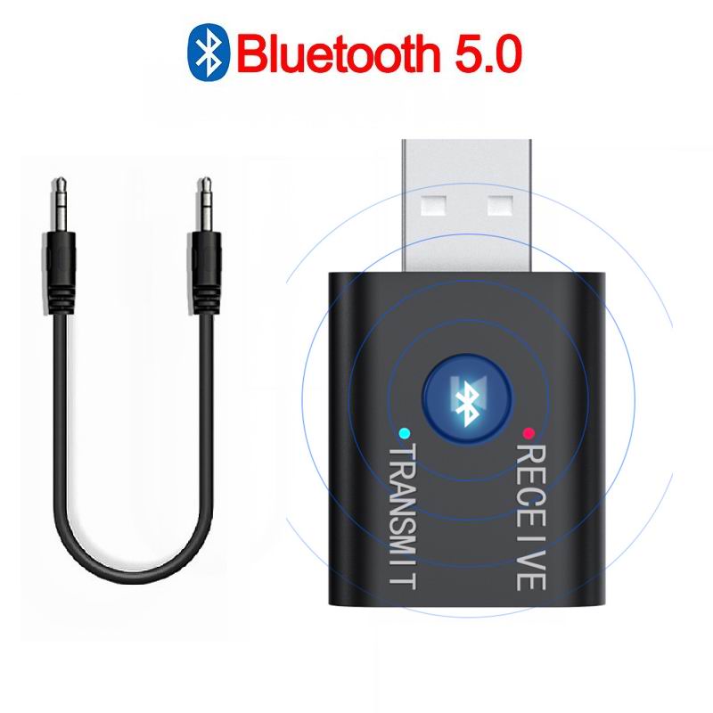 Adattatore Bluetooth USB 5.0 3 In 1 - Trasmettitore E Ricevitore Con Cavo AUX, Per TV E PC - 10