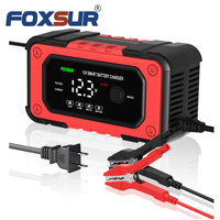 Pengisi Daya Baterai FOXSUR FBC1206E 12v 6a, Pengisi Daya Baterai Mobil Otomatis 12V 6A Cepat untuk Baterai AGM, Gel, Timbal Asam, Deep Cycle, Pulse Repair