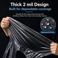 Tablier jetable robuste en PE transparent, imperméable, à couverture intégrale, pour la manipulation des aliments, la restauration et l'atelier