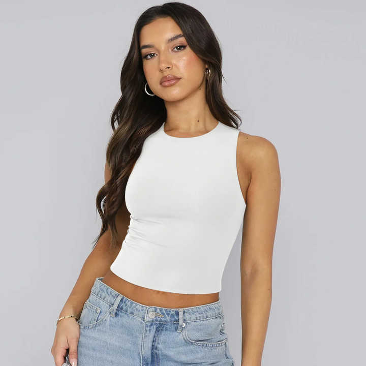 white spandex tank top