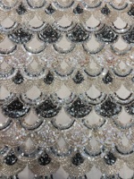 Tissu en maille à paillettes écailles de poisson en gros, matériau brillant de luxe à haute brillance pour robes de mariée et de soirée