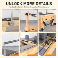 Reformer de Pilates de Roble de Alta Calidad con Resistencia Ajustable, Certificación CE ISO, Equipo Profesional para Gimnasio en Casa