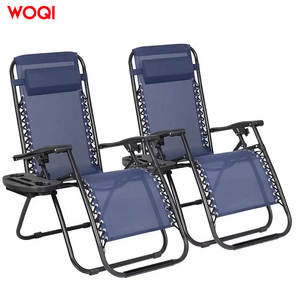 Silla de playa plegable portátil Woqi, color azul marino, inclinable, con portavasos, para camping, viajes, deportes de montaña - Product Image 2