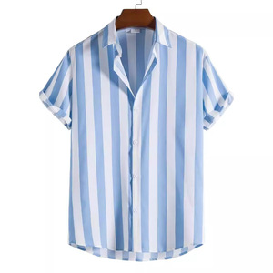 Grosir blus musim panas pria kemeja Hawaii motif 3D kualitas tinggi Fashion - Product Image 1