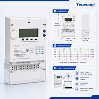 Tepsung M-3301 Meter Energi Elektronik Prabayar Cerdas Tiga Fasa Empat Kawat Komunikasi RS485/RF/PLC Kelas Akurasi 1.0 80A