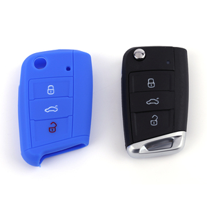 Accessoires de clé de voiture pour Tiguan GLV et <span class=keywords><strong>Volkswagen</strong></span> Golf 7 Housse de protection de clé et étui en silicone - Product Image 1
