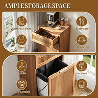 Poubelle escamotable en bois pour armoire, support de poubelle dissimulé, panier à linge, poubelle autoportante pour cuisine