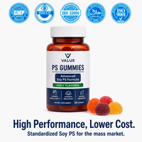 Paket Hemat Phosphatidylserine PS Gummies Suplemen Pendukung Otak untuk Memori, Fokus, Kesehatan Kognitif Dewasa 99% Kemurnian Grosir