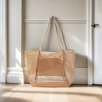 Sac fourre-tout pliable en maille grande capacité pour femme, idéal pour la plage, les pique-niques et les vacances – Collection 2026 de haute qualité