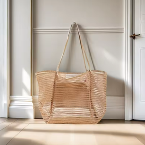 Bolsa de Mano Grande de Malla para <span class=keywords><strong>Playa</strong></span>, Casual, para Libros, Comestibles, para Mujer, Plegable, para <span class=keywords><strong>Playa</strong></span>, Picnic, <span class=keywords><strong>Vacaciones</strong></span>, 2026 - Product Image 2