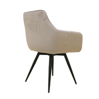 Pieds en métal élégant et doux fauteuil nordique salon Restaurant fauteuil pivotant tissu velours chaise de salle à manger moderne