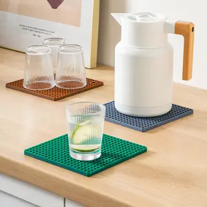 Thickened Square Kitchen Silicone Placemat Heat Insulation Mat Plate Pad Bowl Pad Home Tableware Casserole Mat