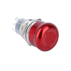 Botón Eléctrico Impermeable Tipo Hongo 1NO1NC con Flecha Roja de 16mm, Interruptor de Parada de Emergencia - Product Image 2