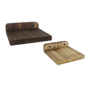 Estante de pared de madera rectangular de 1 nivel, estante de almacenamiento duradero para exhibir artículos de baño - Product Image 3
