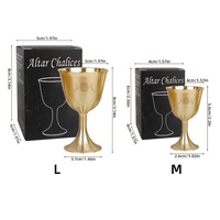 Tasse d'ornement pentagramme de lune triphasée élément d'eau Wicca rituel cuivre tasse sainte tasse en laiton