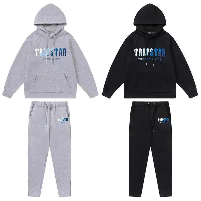 New arrival cotton Fashion autumn Trapstar 100%cotton warm Plus rainbow towel embroidered fleece couple sport designer hoodies s