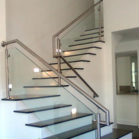 Escalier en acier inoxydable, balcon, Balustrade en verre pour pont, fabrication chinoise