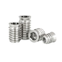 Inserts filetés hexagonaux M4 M5 M6 M8 en acier inoxydable 304 A2, écrous hexagonaux pour meubles en bois