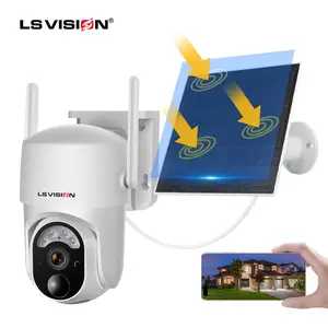 Камера видеонаблюдения LS VISION 5 Вт 4G на солнечной батарее со встроенным аккумулятором 10400 мАч, 3 Мп, Wi-Fi, беспроводная уличная камера ПНН P2P, видеокамера для дома