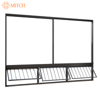 Grande fenêtre coulissante en verre pour appartements - Fenêtre coulissante à cadre en aluminium à isolation thermique avec barreaux de sécurité