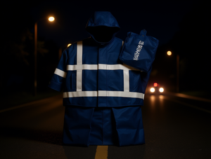 เสื้อกันฝนสะท้อนแสงพร้อมฮู้ดและแถบสะท้อนแสงสำหรับใช้งานบนถนน - Product Image 2