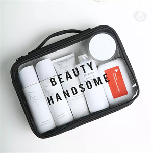 Petit sac à cosmétiques transparent en PVC avec logo personnalisé Trousse de toilette de voyage étanche pour femmes - Product Image 6