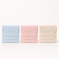 Pochette enveloppe en microfibre bleu ciel personnalisée avec logo, à rabat, pour bijoux, cadeaux, anti-poussière, pour bagues, OEM, carrée, pour instruments de musique, vente en gros