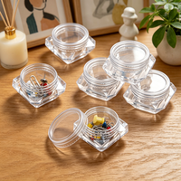 Boîte à crème en plastique PS transparente, flacon cosmétique portable de voyage, récipient vide pour crème pour le visage et pommade pour les soins de la peau