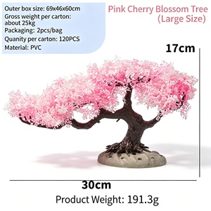 Ensemble <span class=keywords><strong>de</strong></span> décoration tendance pour aquarium : plante artificielle rose <span class=keywords><strong>en</strong></span> forme <span class=keywords><strong>de</strong></span> feuille <span class=keywords><strong>de</strong></span> cerisier pour l'aménagement <span class=keywords><strong>de</strong></span> l'aquarium - Product Image 5
