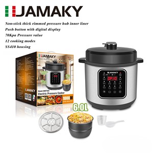 Cuisinière à <span class=keywords><strong>riz</strong></span> électrique JAMAKY professionnelle de 2,8 L, 1000 W avec fonction de maintien au chaud et couvercle en acier inoxydable - Product Image 4