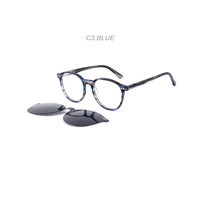 Lunettes de soleil rondes rétro de luxe certifiées CE, verres polarisés en acétate, forme diamant tendance, aimant magnétique