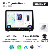 Radio para Auto DUDUAUTO DUDU7 A7870 AKM7739 DSP TDA7808 de 13.1 Pulgadas para Toyota Prado 2010-2022 FJ150