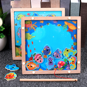 De alta calidad de animales pez magnético niños juguetes Amazon Venta caliente de doble cara de pesca de juegos - Product Image 3