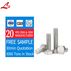 M10 lục giác đầu Bolt Fastener din933 Metric gb5783 A2-70 Hex đầu vít bu lông M3 thép không gỉ 304 316L đồng bằng - Product Image 1