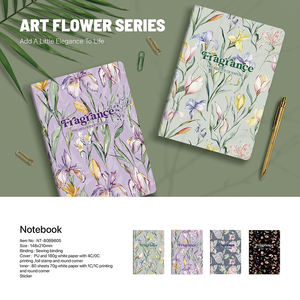 دفتر يوميات A5 رائج البيع بغلاف صلب سميك مع شعار مخصص وتطريز زهور على الورق كهدية - Product Image 1